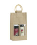 Borsa portabottiglia in juta 2 posti personalizzato promozionale-022